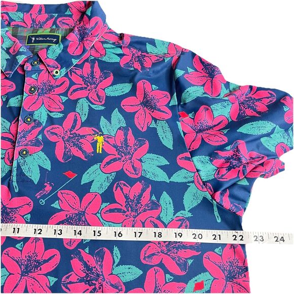 William Murray Golf Men L Floral Hibiscus Performance Stretch Polo Shirt - Picture 10 of 12